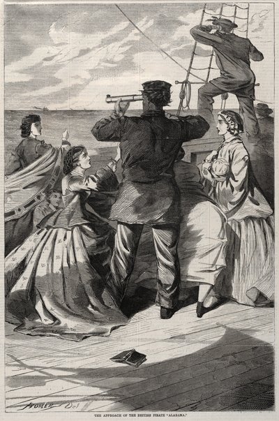 1863年，英国阿拉巴马海盗进场。 作者 温斯洛·荷马