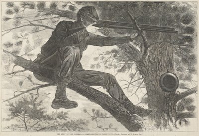 波托马克军队 -  1862年11月15日的尖锐射击锐利射击（木版画） 作者 温斯洛·荷马
