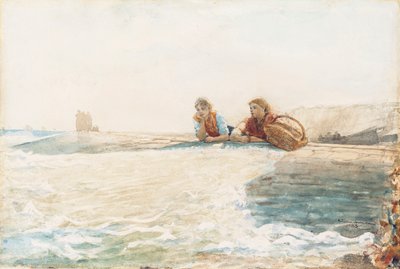 防波堤，1883年 作者 温斯洛·荷马