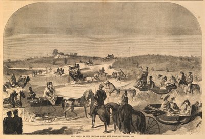 1860 年 9 月，纽约中央公园的车道，摘自《哈珀周刊》1860 年 9 月 15 日 作者 温斯洛·荷马