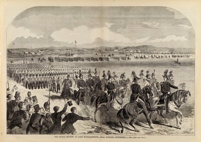 1859 年 9 月 9 日，康科德附近马萨诸塞营地的大检阅，摘自《哈珀周刊》1859 年 9 月 24 日 作者 温斯洛·荷马