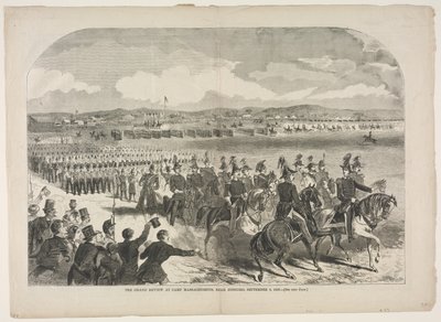 1859年9月9日，在康科德附近的马萨诸塞州营地进行的全面回顾，1859年。 作者 温斯洛·荷马