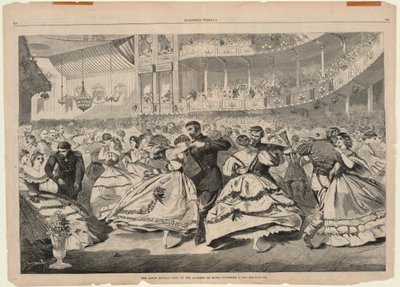 1863 年 11 月 5 日在音乐学院举行的盛大俄罗斯舞会，摘自《哈珀 作者 温斯洛·荷马