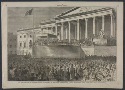 亚伯拉罕-林肯的美国总统就职典礼，1861 年 3 月 4 日，华盛顿国会大厦 作者 温斯洛·荷马