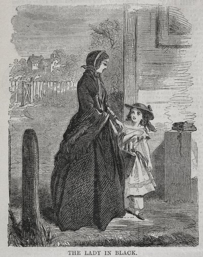 《黑衣女人》，1860年。 作者 温斯洛·荷马
