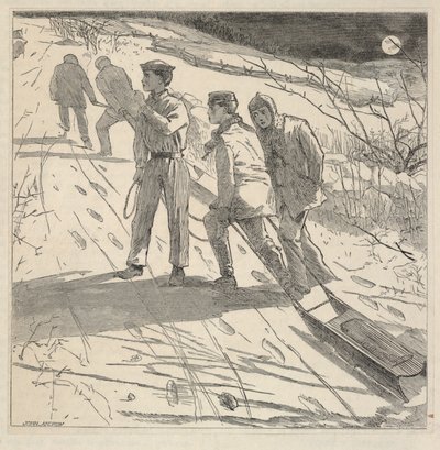 午夜海岸》，选自《河畔青年杂志》，1867 年 1 月 作者 温斯洛·荷马