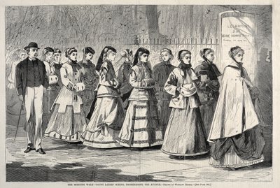 晨光大道-大道上的年轻女子学校，1868年。 作者 温斯洛·荷马