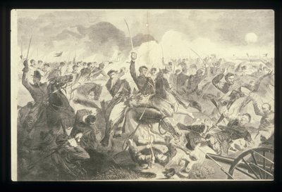 联邦战争 1862 - 骑兵冲锋（木版画） 作者 温斯洛·荷马