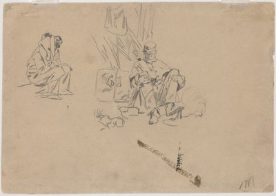 两个士兵在休息[背面] 作者 温斯洛·荷马