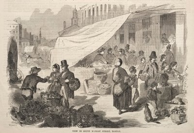 1857年在波士顿南市场街上的视图。 作者 温斯洛·荷马