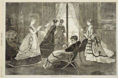 等待1869年1月2日元旦的电话（木版画） 作者 温斯洛·荷马
