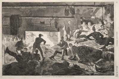 营地的冬季-小屋内部，1863年。 作者 温斯洛·荷马