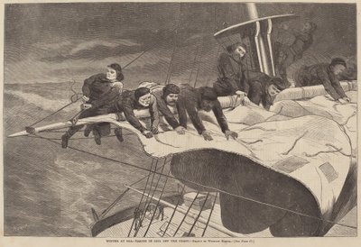 海上的冬天--在海岸线上航行，1869年出版。 作者 温斯洛·荷马