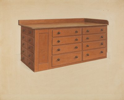 裁缝桌》，1937年。 作者 温斯洛·里奇