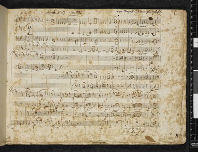 添加 MS 37764 f.1 D 大调弦乐四重奏，K. 499 作者 沃尔夫冈·阿玛迪斯·莫扎特