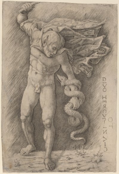 花仙子与蛇搏斗 作者 Andrea Mantegna 工作室