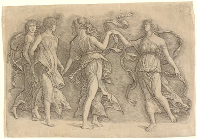 四个跳舞的缪斯女神 作者 Andrea Mantegna 工作室