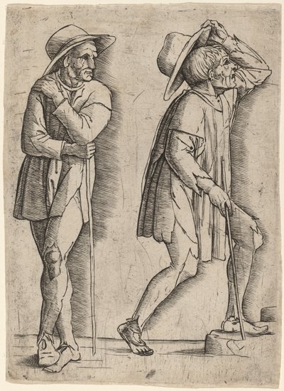 两个农民 作者 Andrea Mantegna 工作室