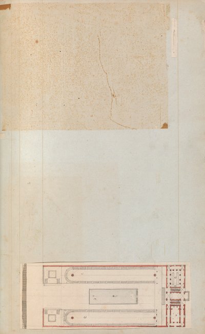 来自一个剪贴簿的页面，其中包含建筑的图画和一些印刷品，大约1800-1850年。创作者。Charles Percier工作室, Pierre François Léonard Fontaine工作室。 作者 Charles Percier 工作室，Pierre 工作室