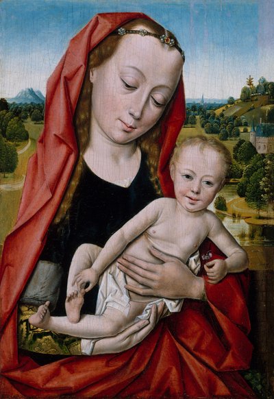 圣母与儿童，1475-99。 作者 Dieric Bouts 工作坊