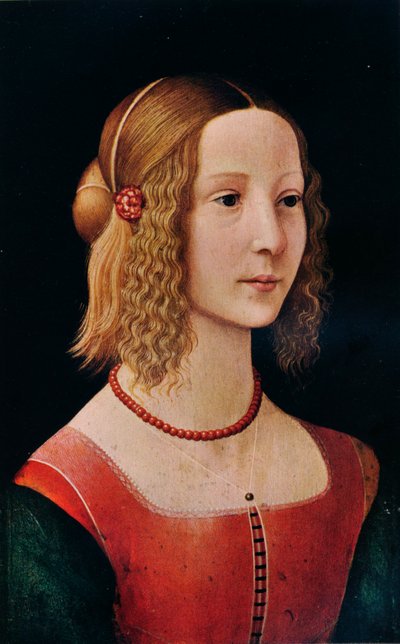 1490年1930年，女孩画像 作者 Domenico Ghirlandaio讲习班
