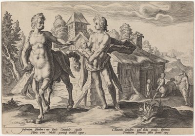 阿波罗将阿斯克勒庇俄斯的教育工作委托给了凯隆 作者 Hendrick Goltzius 工作室，Hendrick Goltzius 之后