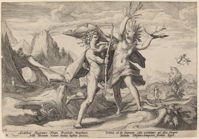 达芙妮变身桂花树 作者 Hendrick Goltzius 工作室，Hendrick Goltzius 之后