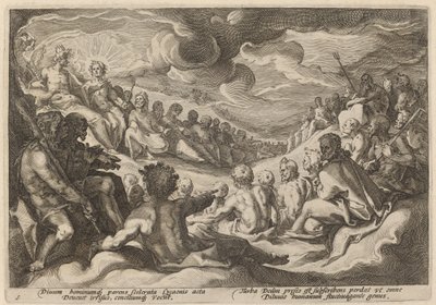 朱庇特向众神咨询宇宙的毁灭问题 作者 Hendrick Goltzius 工作室，Hendrick Goltzius 之后