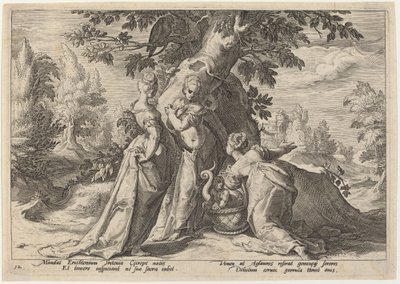 塞克罗普斯的女儿们打开密涅瓦委托给她们的棺材 作者 Hendrick Goltzius 工作室，Hendrick Goltzius 之后