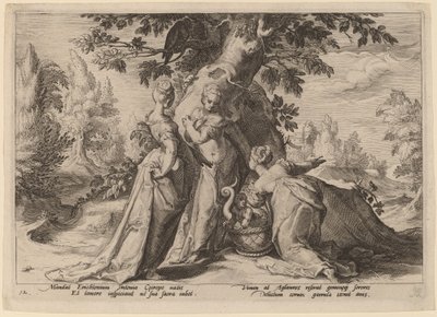 塞克洛斯之女打开密涅瓦托付给她们的棺材 作者 Hendrick Goltzius 工作室，Hendrick Goltzius 之后