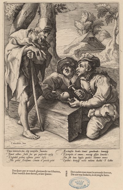 不要过早花掉你的储蓄 作者 Hendrick Goltzius 工作室，在 Karel van Mander 一世之后