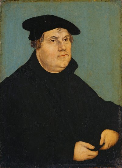 德语: Bildnis Martin Luthers 马丁-路德肖像 作者 卢卡斯·克拉纳赫（Lucas Cranach）讲习班