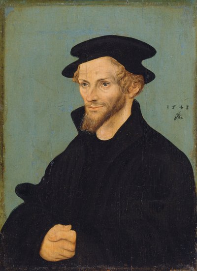 德语: Bildnis Philipp Melanchthons Philipp Melanchthon 肖像 作者 卢卡斯·克拉纳赫（Lucas Cranach）讲习班