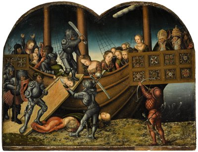 德语： Das Martyrium der Heiligen Ursula 圣厄休拉和一万一千名处女的殉难 作者 卢卡斯·克拉纳赫（Lucas Cranach）讲习班