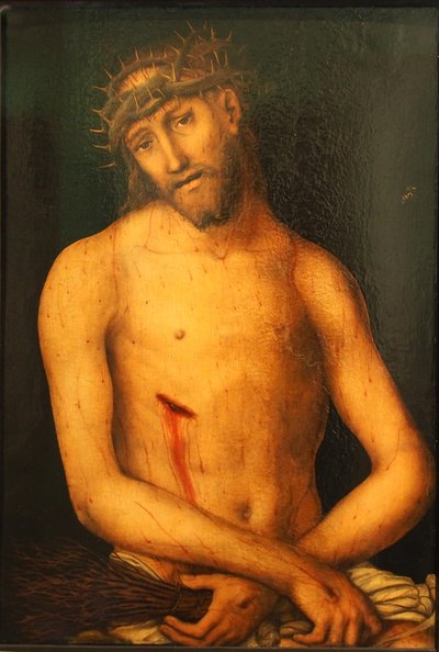 德语: Der Schmerzensmann 基督是悲哀之人 作者 卢卡斯·克拉纳赫（Lucas Cranach）讲习班