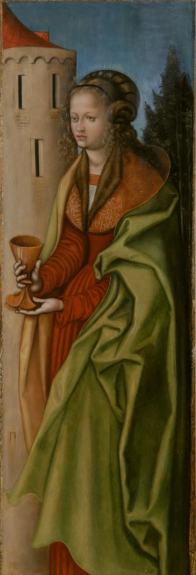 德语: Hl.芭芭拉-圣芭芭拉 作者 卢卡斯·克拉纳赫（Lucas Cranach）讲习班