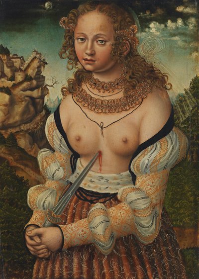 德语：Selbstmord der Lucretia 露迪雅的自杀 作者 卢卡斯·克拉纳赫（Lucas Cranach）讲习班