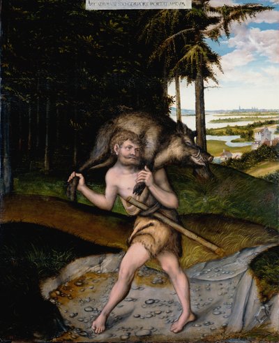 大力神和厄立曼斯野猪 作者 卢卡斯·克拉纳赫（Lucas Cranach）讲习班