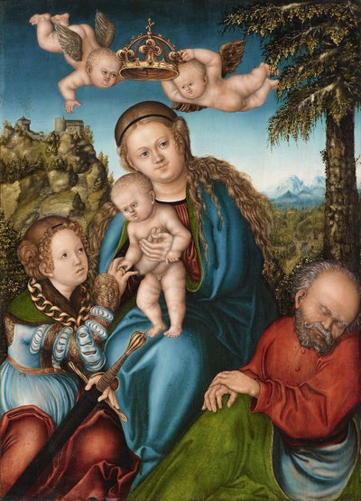 圣凯瑟琳的神秘婚姻 作者 卢卡斯·克拉纳赫（Lucas Cranach）讲习班