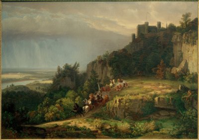 W.Whittredge，在城堡前战斗（Drachenfels城堡） 作者 沃辛顿·惠特里奇