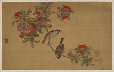 鸟类、水果和花朵 作者 吴章