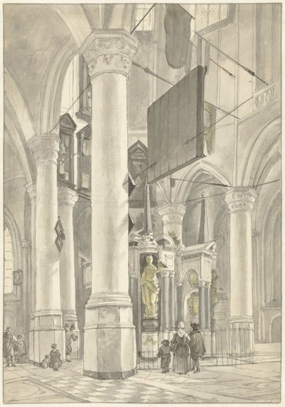 代尔夫特新教堂（Nieuwe Kerk）景观，显示奥兰治的威廉墓 作者 Wybrand Hendriks