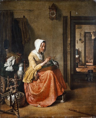 花边制造者》，约 1831 年（布面油画） 作者 Wybrand Hendriks