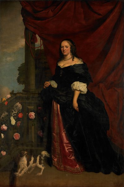 女性肖像，可能是索菲亚-安娜-凡-皮彭波伊（约 1618-70 年），谢拉特伯爵夫人 作者 Wybrand de Geest (一)