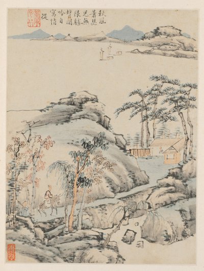 专辑《季节性风景》，叶子F，前叶子5，1668年。 作者 萧云从