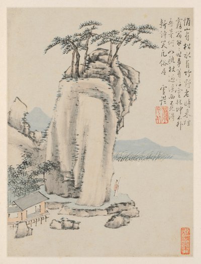 季节性风景画册，G叶子，前叶子7，1668年。 作者 萧云从
