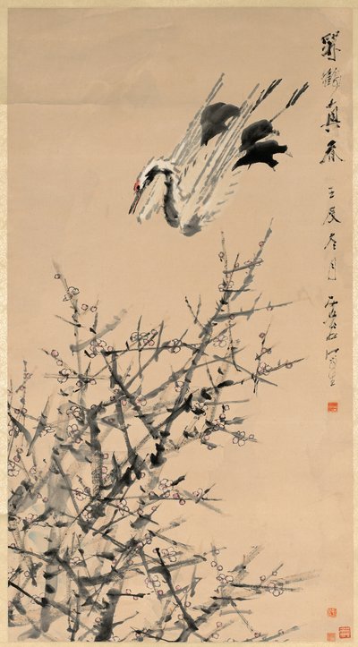 梅花、仙鹤和春天 作者 徐ugu