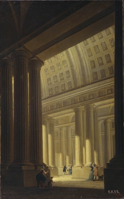 寺庙的内部视图。多里克·前庭（1781） 作者 Yakov Gerasimovich Farafontyev