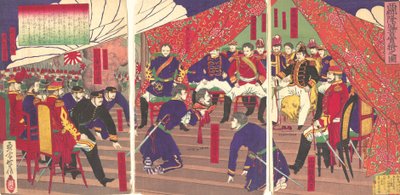 将西乡的头颅献给有斐阁王子，1877年10月16日，明治10年。 作者 山崎敏信