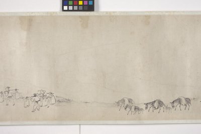 《百驴驮粮》，手卷，约1700年（纸本水墨） 作者 叶寅